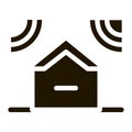 sound acting on residential building icon Vector Glyph Illustration