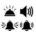 Sound alarm vector icons set