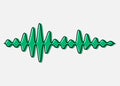 Sound, audio wave color icon. Vibration, noise amplitude. Music rhythm frequency. Radio signal, voice recording logo, soundwave. Royalty Free Stock Photo