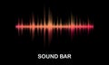 Abstract sound bar stripe lines colourful equalizer isolated on black background. Royalty Free Stock Photo