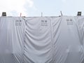 Sound Barrier Tarp or Noise Barrier in construction Royalty Free Stock Photo