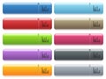 Sound bars icons on color glossy, rectangular menu button Royalty Free Stock Photo