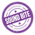 SOUND BITE text on violet indigo round grungy stamp