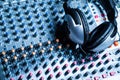 Sound board with headphones Royalty Free Stock Photo