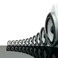 Sound boxes in row Royalty Free Stock Photo