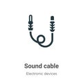 Sound cable vector icon on white background. Flat vector sound cable icon symbol sign from modern electronic devices collection Royalty Free Stock Photo