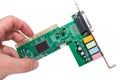 Sound card for computer isolated Royalty Free Stock Photo