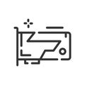 Sound card icon in simple one line style