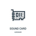 sound card icon vector from hardware collection. Thin line sound card outline icon vector illustration