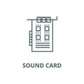 Sound card vector line icon, linear concept, outline sign, symbol