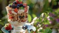 With the sound of chirping birds and rustling leaves the group enjoys a refreshing parfait made with layers of yogurt