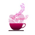 sound of coffee isolated on white background.happy with coffee.logo vector design in concept melody of coffee.