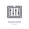 sound control outline icon. isolated line vector illustration from general collection. editable thin stroke sound control icon on