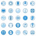 Sound creative vector round icons. Music and Audio signs Royalty Free Stock Photo