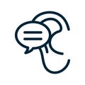 Sound ear icon vector. sound ear sign