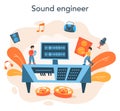 Sound engineer concept. Music production industry, sound