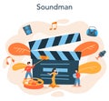 Sound engineer concept. Music production industry, sound