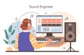 Sound engineer concept. Music production industry, sound recording