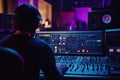 A Sound Engineer Working in a Professional Recording Studio