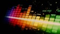 Sound equalizer. Wave pattern of music sounds element on monitor screen