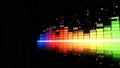 Sound equalizer. Wave pattern of music sounds element on monitor screen