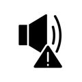 Sound error black glyph icon