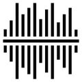 Sound frequency symbol. Audio signal record icon
