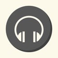 Sound headphones, a round icon with the illusion of volume, a simple color change.