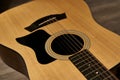 Sound hole of a 12-string acoustic guitar Royalty Free Stock Photo