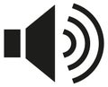 Sound icon. Audio speaker black symbol. Volume sign