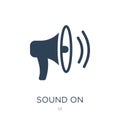 sound on icon in trendy design style. sound on icon isolated on white background. sound on vector icon simple and modern flat Royalty Free Stock Photo