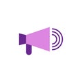 Sound icon in trendy flat style. Sound icon image, loudspeaker sound icon illustration or graphic design megaphone.