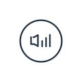 sound icon vector from media players concept. Thin line illustration of sound editable stroke. sound linear sign for use on web