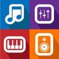 Sound icons set great for any use. Vector EPS10. Royalty Free Stock Photo