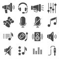 Sound icons set vector Royalty Free Stock Photo