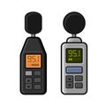 Sound Level Meter Set on White Background. Vector