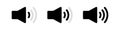 Sound level. Volume level icon set.