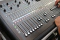 Sound levels on a professional audio mixer, Music control panel Royalty Free Stock Photo