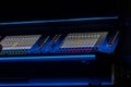 Sound, Light console in the dark room Royalty Free Stock Photo