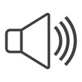 Sound line icon, web and mobile, voice sign