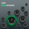 Sound Load Speakers on dark background. Royalty Free Stock Photo