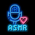 Sound in Microphone Asmr neon glow icon illustration