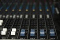 Sound mixer board faders Royalty Free Stock Photo