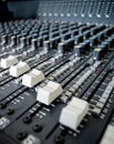 Sound mixer board switches Royalty Free Stock Photo