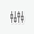 Sound mixer console icon sticker isolated on gray background