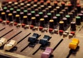 Sound mixer control panel, audio controls Royalty Free Stock Photo