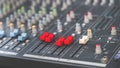 Sound mixer control panel buttons Royalty Free Stock Photo