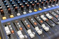 Sound mixer control panel. Royalty Free Stock Photo