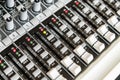 Sound mixer control panel. Sound controller Recording Studio. Royalty Free Stock Photo