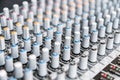 Sound mixer control panel. Sound controller Recording Studio. Royalty Free Stock Photo